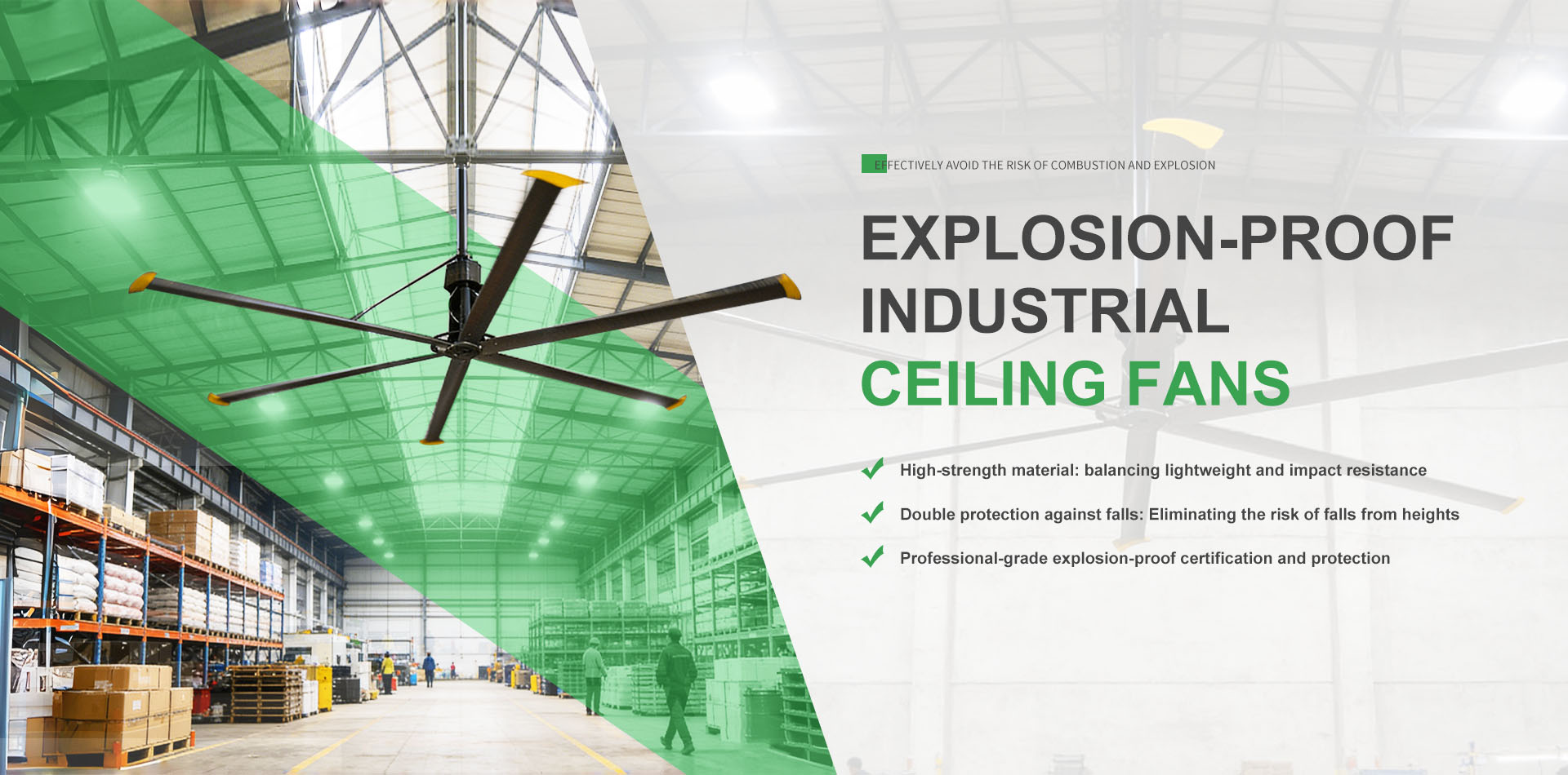 Explosion-proof industrial ceiling fans